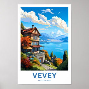 Vevey Switzerland Travel Print