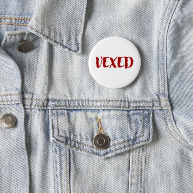 Vexed-Cool Font and Fun Word 6 Cm Round Badge (In Situ)
