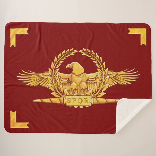 Vexilla SPQR Eagle Sherpa Blanket (Front (Horizontal))