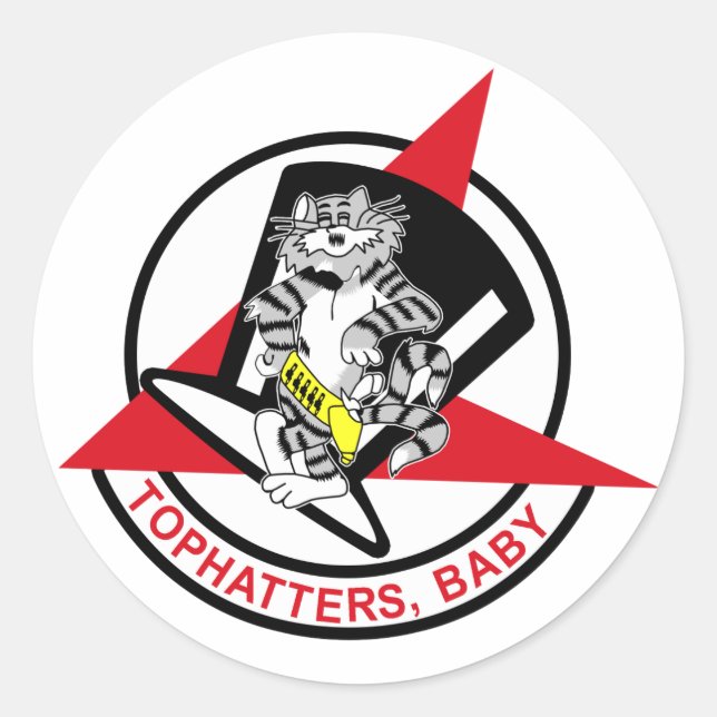 VF-14 Tophatters Classic Round Sticker (Front)