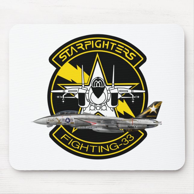 VF-33 Starfighters F-14 トムキャット VF-33 ターシアーズ Mouse Mat (Front)