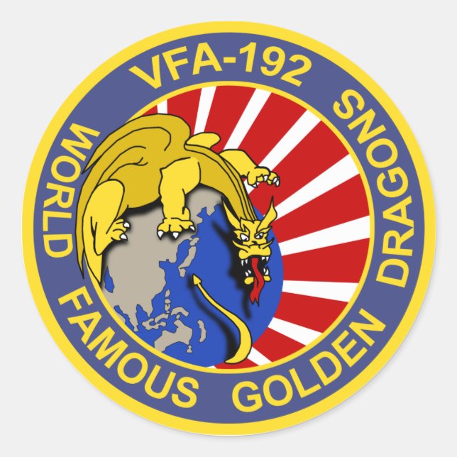 VFA-192 GOLDENDRAGONS Squadron Patch Classic Round Sticker (Front)