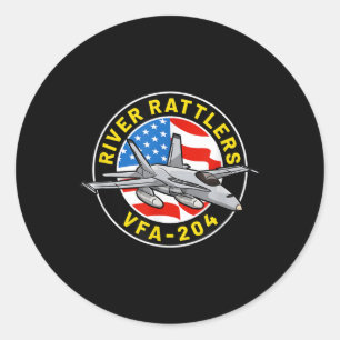 Vfa-204 Squadron F-18 Super Hornet Classic Round Sticker