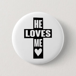 vHe Loves Me Love Like Jesus Quotes Gospel Graphic 6 Cm Round Badge