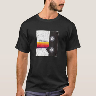 Vhs Retro Nostalgia Retro Stripe Cover Never Forge T-Shirt