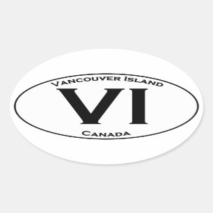 VI (Vancouver Island) Oval Logo Oval Sticker