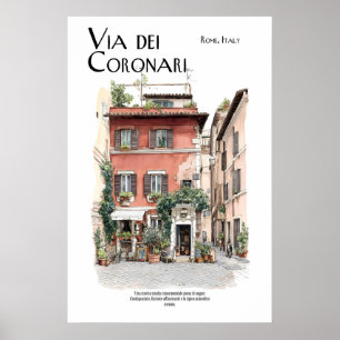 Via dei Coronari Poster  Rome Italy Street Art