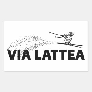 Via Lattea Ski Jumper Rectangular Sticker