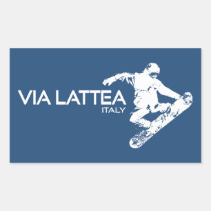 Via Lattea Snowboarder Rectangular Sticker