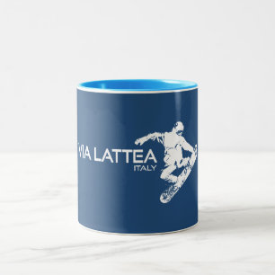 Via Lattea Snowboarder Two-Tone Coffee Mug
