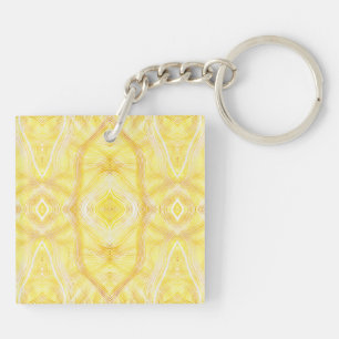 Viaduct Light Yellow Abstract Watercolor Art Key Ring