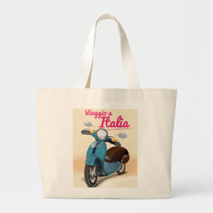 Viaggio a Italia travel poster print Large Tote Bag