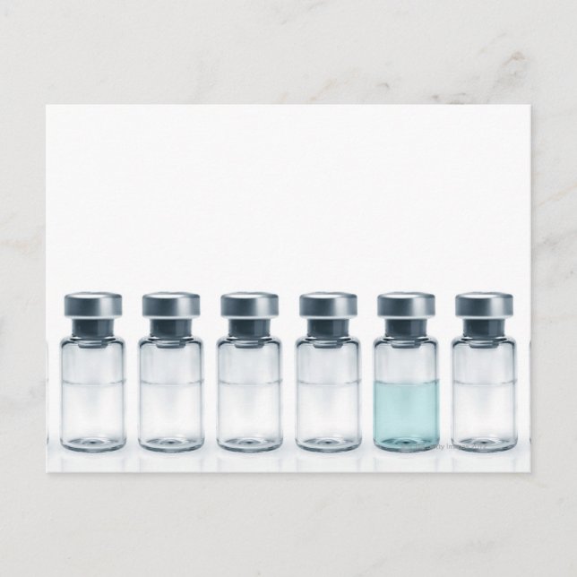 Vials containing medicine for injections. This Postcard (Front)
