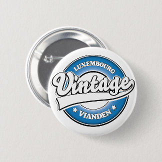 Vianden luxembourg retro logo 6 cm round badge