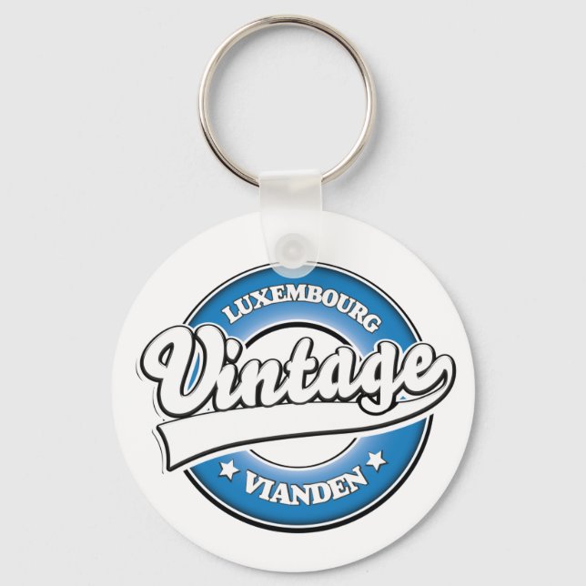 Vianden luxembourg retro logo key ring (Front)