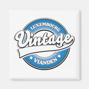 Vianden luxembourg retro logo magnet