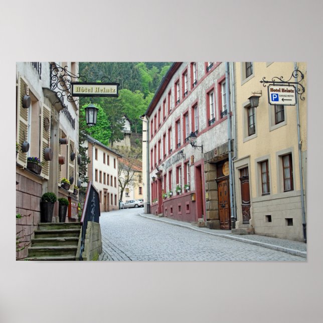Vianden, Luxembourg street scene Poster (Front)