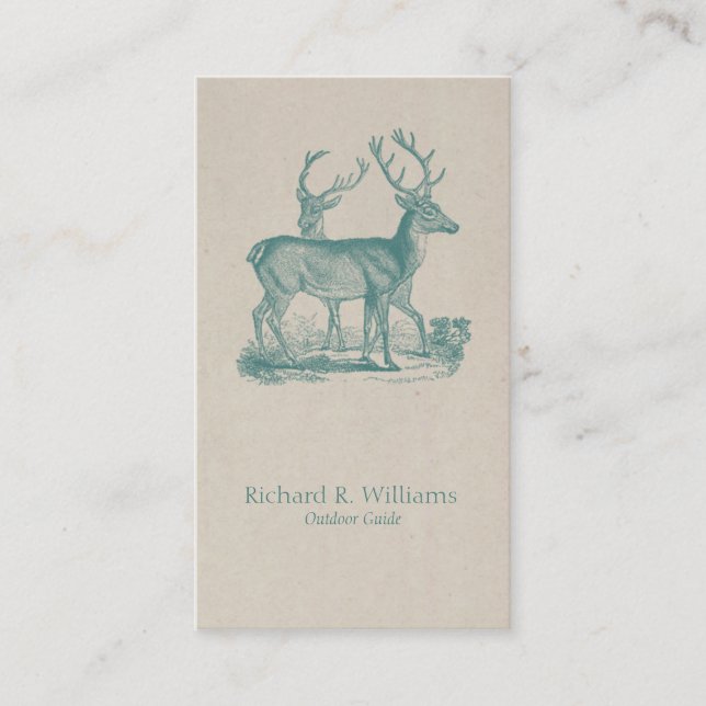 Viantage Deers with Antlers Business Card (Front)