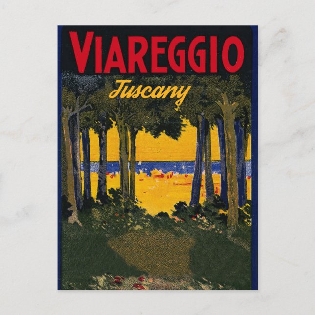 Viareggio Beach, Tuscany, Italy Postcard (Front)