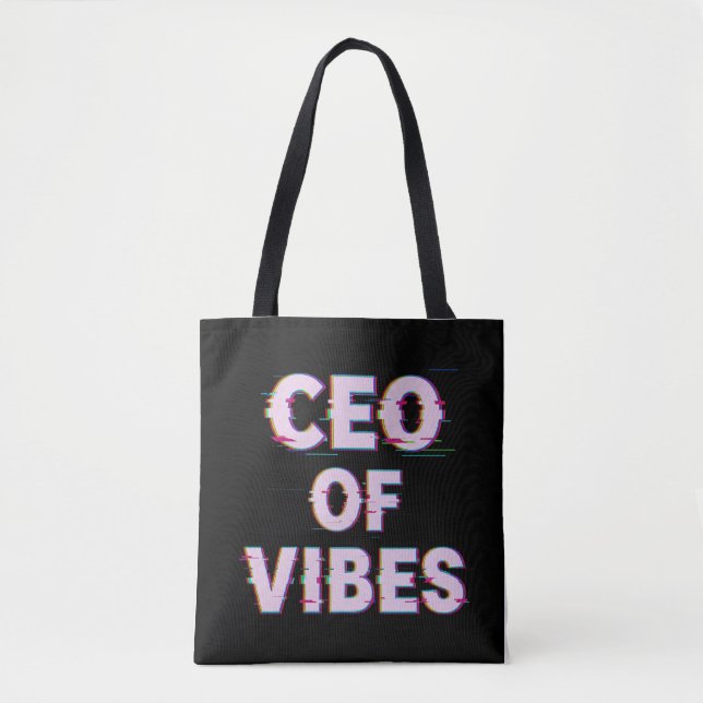VIBE CEO PROTOCOL - Reality Glitch (Instant Aura U Tote Bag (Front)