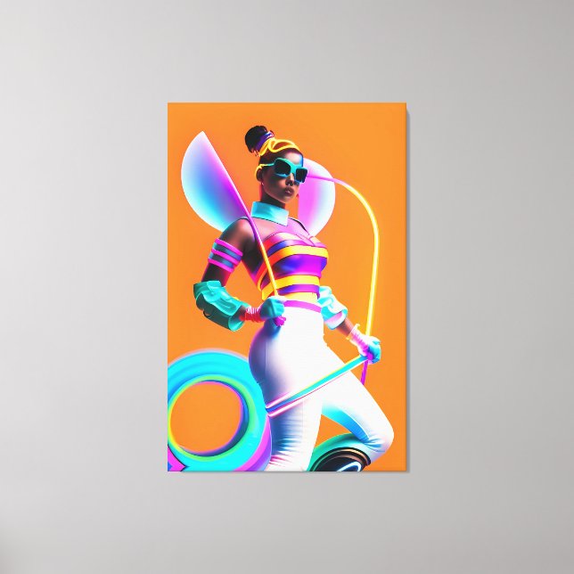 Vibe Jibe Electric Ken Gauge Retrowave Fun Canvas Print (Front)