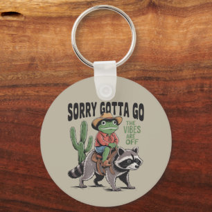 Vibes Are Off Sorry Gotta Go Vintage Frog Funny  Key Ring