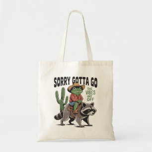 Vibes Are Off Sorry Gotta Go Vintage Frog Funny Tote Bag