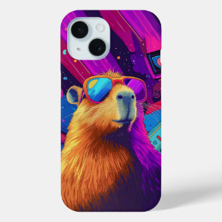 Vibes Capybara Retro Design iPhone 15 Case