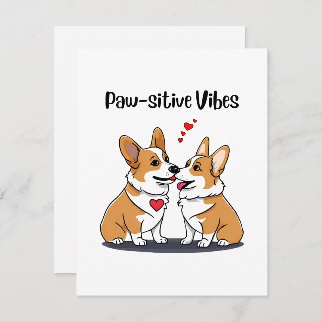  Vibes Corgis in Love Enclosure Card (Front/Back)