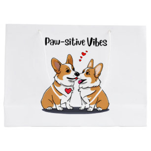 Vibes Corgis in Love Large Gift Bag
