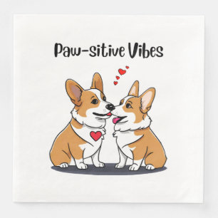Vibes Corgis in Love Napkin
