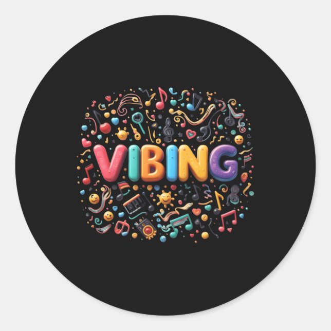 Vibes  Depression awareness Classic Round Sticker (Front)