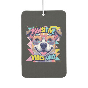 Vibes Only Funny Dog T-Shirt � Cool Dog Car Air Freshener