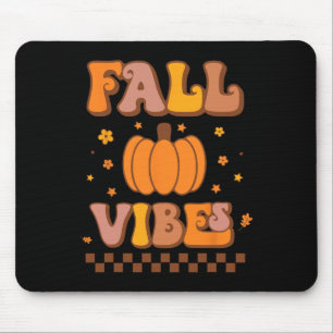 Vibes Vintage Groovy Autumn Season Retro Thanksgiv Mouse Mat