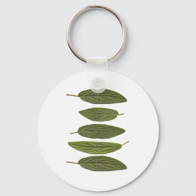 VIBIRNUM leaves PEACE Key Ring (Front)