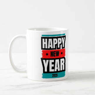 Vibrant 2025 Happy New Year Design Coffee Mug