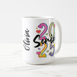 Vibrant "2025 Senior" Celebration Coffee Mug
