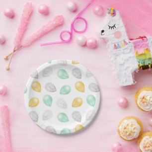Vibrant 3D Balloons Paper Plates