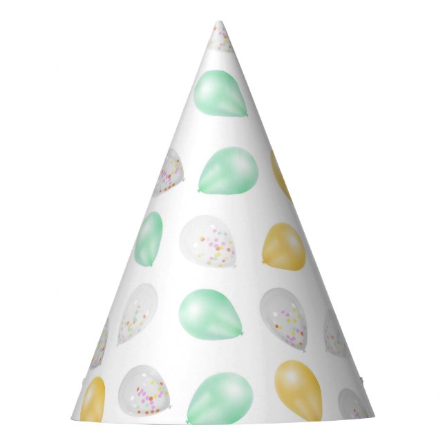 Vibrant 3D Balloons Party Hat (Front)