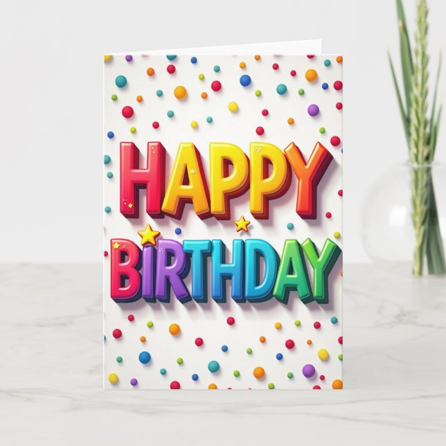 Vibrant 3D Birthday Card (Front)