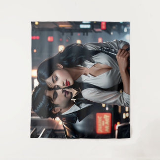 Vibrant 3D Colourful Digital Art Tapestry large