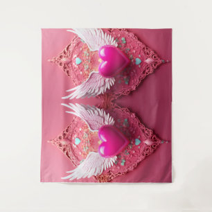 Vibrant 3D Colourful Digital Art Tapestry large