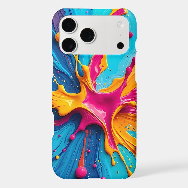Vibrant 3D Fluid Paint Splash Abstract Pattern (Back)