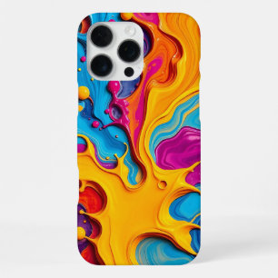 Vibrant 3D Fluid Paint Splatter Abstract Pattern iPhone 16 Pro Max Case