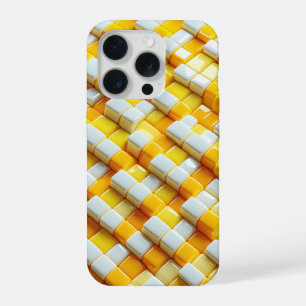 Vibrant 3D Glossy Yellow & White Phone Case Modern