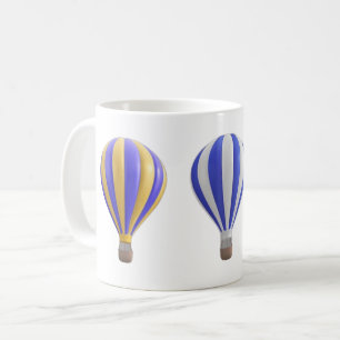 Vibrant 3D Hot Air Balloons Colourful Coffee Mug