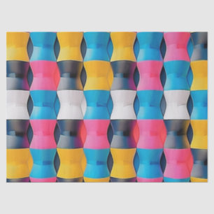 Vibrant 3D Hourglass Geometric Pattern Tissue Paper