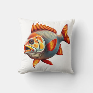 Vibrant 3D Rendering of a Fish Cushion