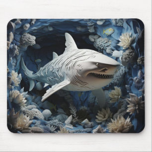 Vibrant 3D Shark Mouse Mat