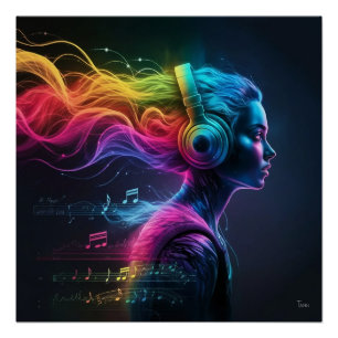  Vibrant 3D Water Painting with Swirling Patterns  Poster